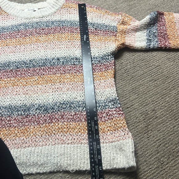Madewell Baez‎ Pullover Sweater Neutral Stripes open knit M - Picture 9 of 10